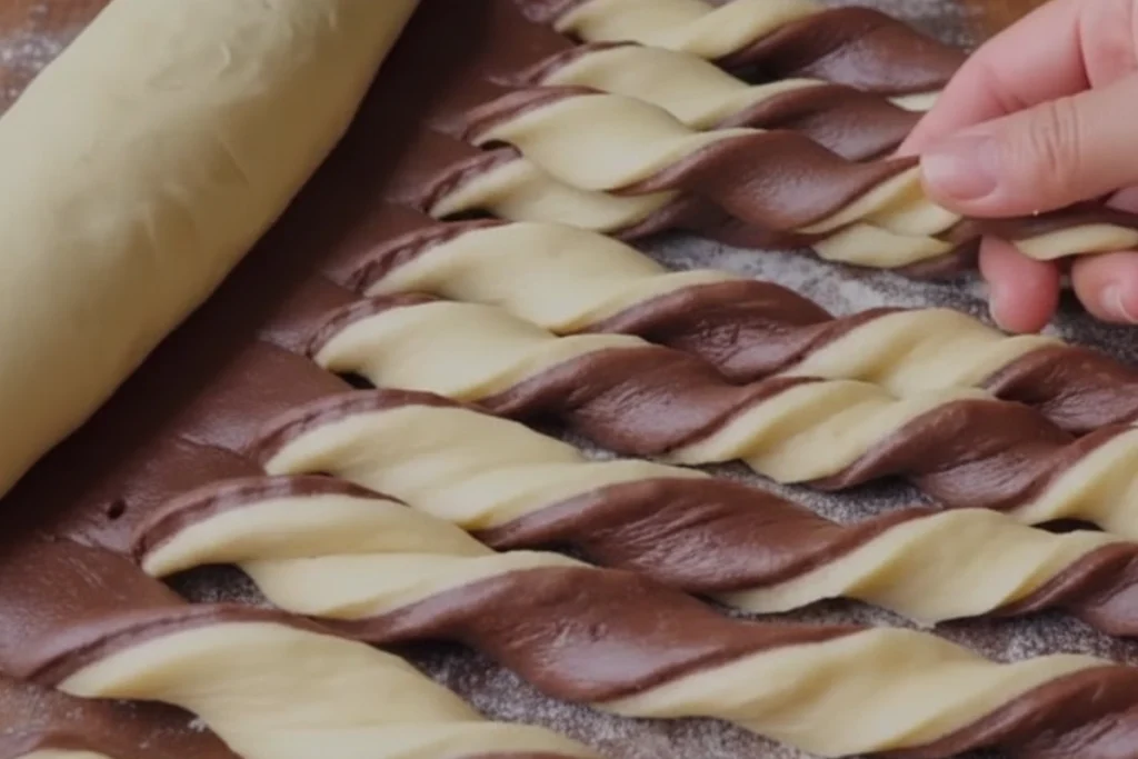 enrolando-a-dupla-massa-de-brioche-1024x683 Brioche Natalino Recheado: A Receita Irresistível do Seu Natal 🎄