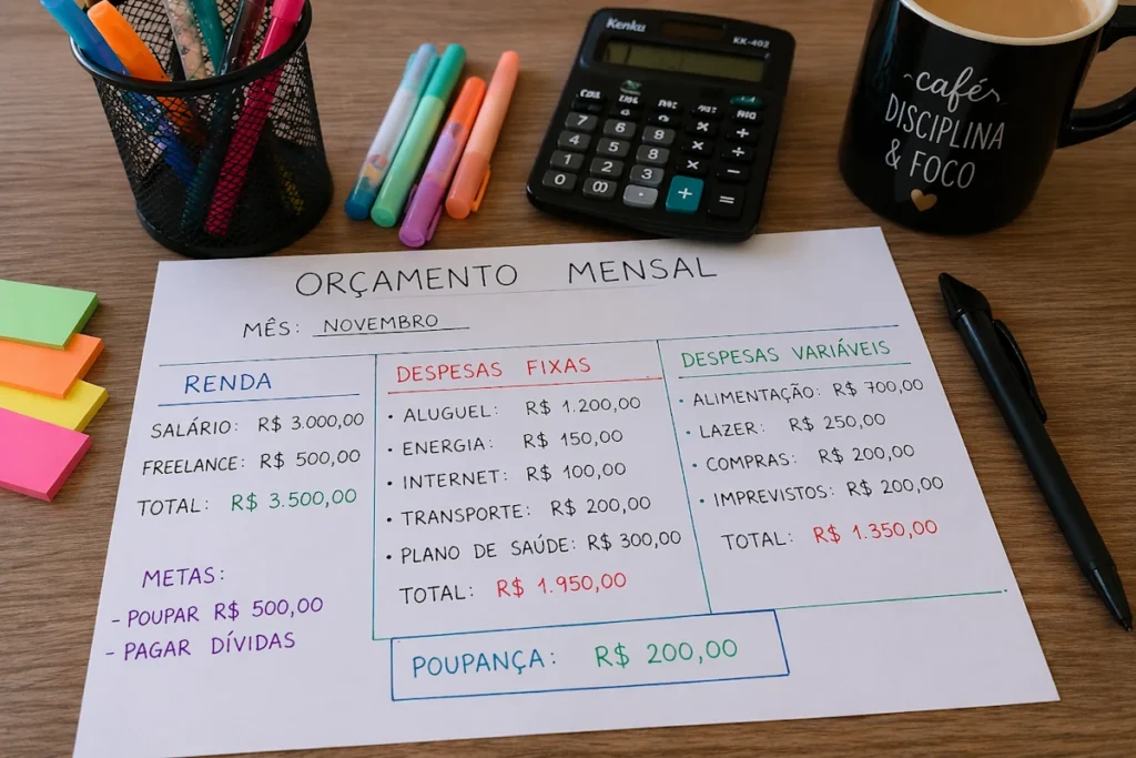 orcamento-1024x683 Finanças Doméstica: Como Organizar Seu Dinheiro para Sair do Aperto